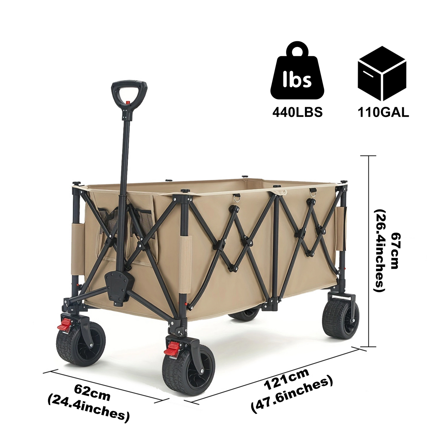 【48*27*25 inch】Multi-color foldable large capacity travel trolley, practical utility cart portable foldable travel trolley