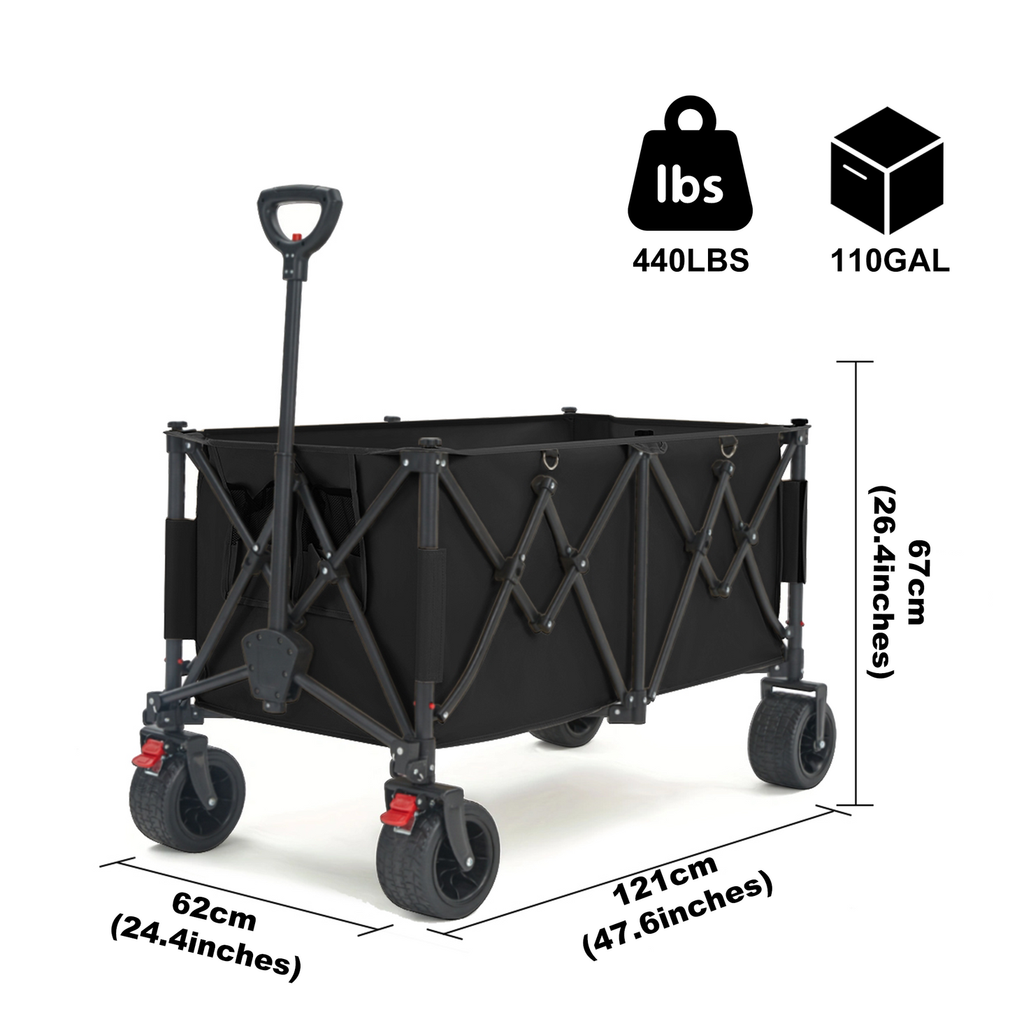 【48*27*25 inch】Multi-color foldable large capacity travel trolley, practical utility cart portable foldable travel trolley